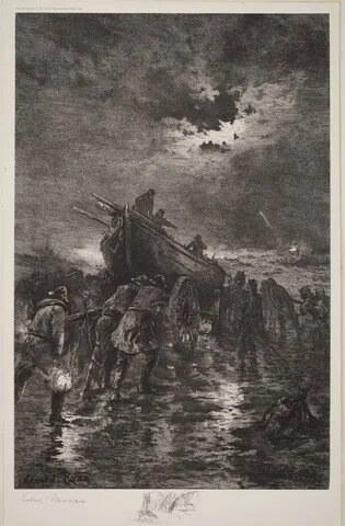 Edward Moran, Untitled (Launching a Dory/To the Rescue/Shipwreck)