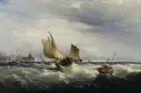Edward Moran, Fishing Boats Beating up to Windward