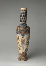 Martin Brothers, Vase with birds and portrait