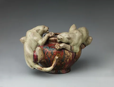 Pierre-Adrien Dalpayrat, Bowl with two panthers