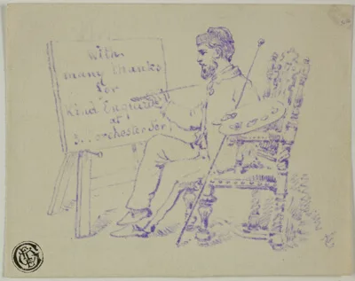 Nicholas Chevalier, Artist Seated at Easel