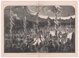 Jules Tavernier, Indian Sun Dance–Young Bucks Proving Their Endurance by Self-Torture ("Harper's Weekly," Vol. XIX, pp. 8-9)