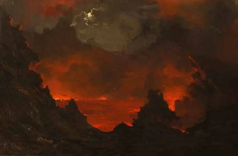 Jules Tavernier, Full Moon over Kilauea