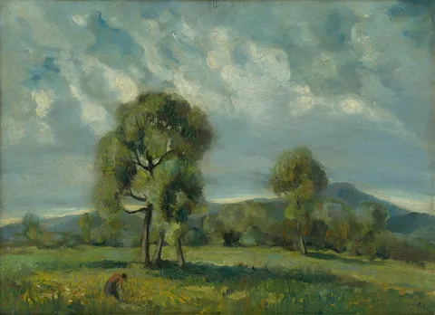 Zoltán Palugyay, Liptov Landscape with Trees