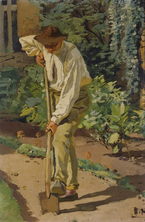 Albert Ernst Mühlig, At work in the garden