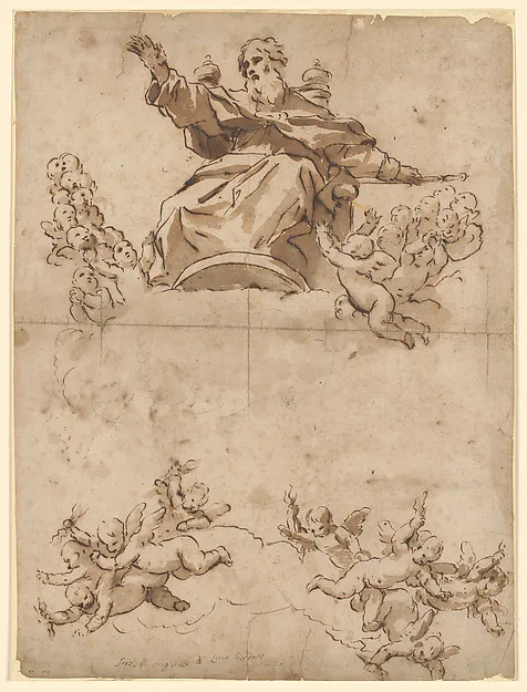 Luca Giordano, The Almighty with Angels