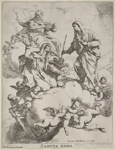 Luca Giordano, Saint Anne Received by the Virgin and Christ