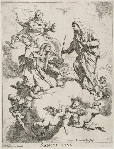 Luca Giordano, Saint Anne Received in Heaven by Christ and the Virgin