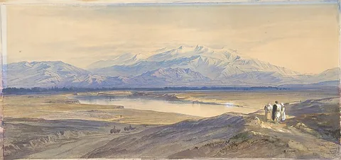 Edward Lear, Mount Olympus from Larissa, Thessaly, Greece