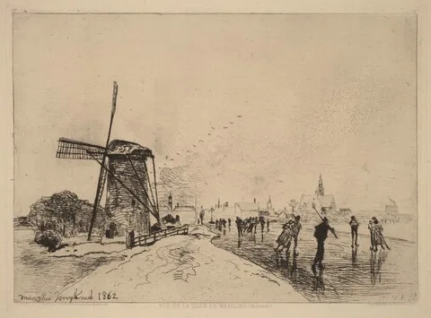 Johan Jongkind, View of the Village of Maaslins (Vue de la ville de Maaslins (Hollande))