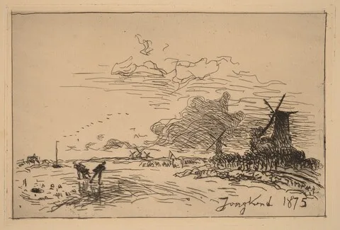 Johan Jongkind, Holland Canal, near Rotterdam (Canal de Hollande, pres de Rotterdam (Hiver))