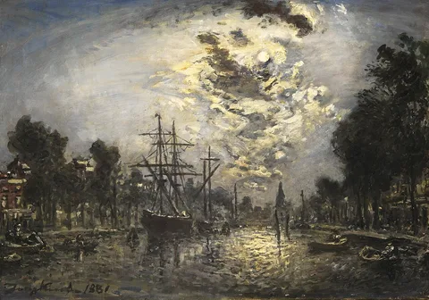 Johan Jongkind, Rotterdam in the Moonlight