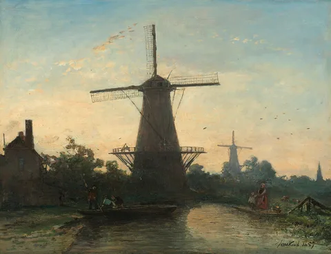 Johan Jongkind, Windmills near Rotterdam