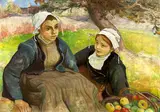 Władysław Ślewiński, Two Breton women with a basket of apples.