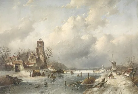 Charles Leickert, Winter Scene