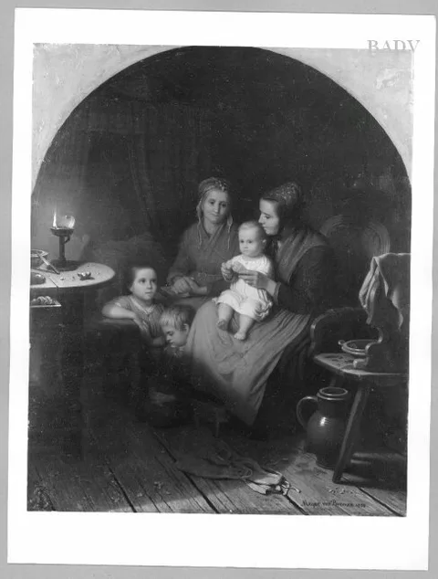 Johann Georg Meyer, Interior - two women with children