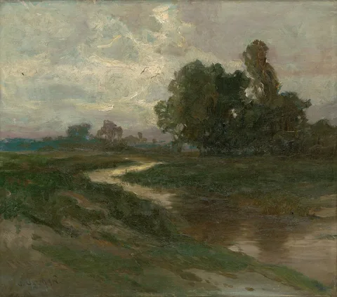 Josef Ullmann, Night Landscape with a Brook