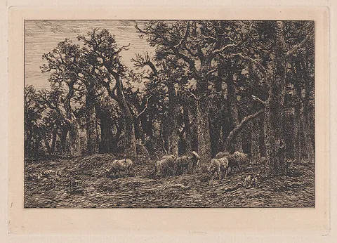 Charles Jacque, Woman driving a herd of cows
