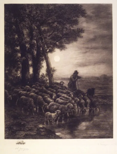 Charles Jacque, Moonlight