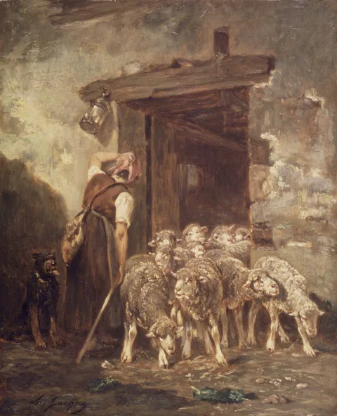 Charles Jacque, Leaving the Sheep Pen