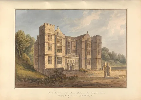 George Stubbs, South West View of Fountains Hall, near the Abbey, Yorkshire belonging to Miss Larvience of Studley Royal