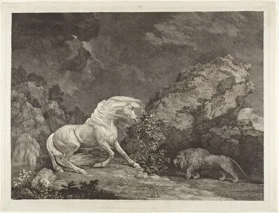 George Stubbs, A Horse Frightened by a Lion