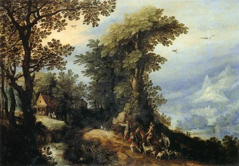 Jan Brueghel the Elder, Landscape with Hunters