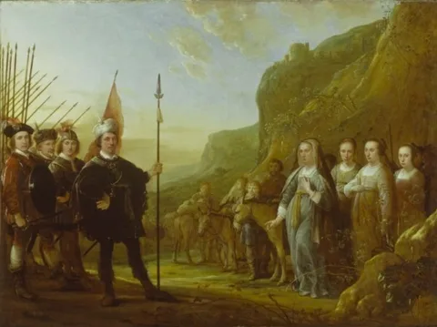 Aelbert Cuyp, The meeting of David and Abigail, who brings him supplies for his men (1 Samuel 25:23)