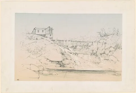 John Frederick Kensett, Building by a Dam