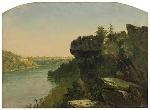 John Frederick Kensett, Overlooking the River From the Cliffs
