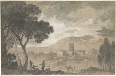 Richard Wilson, A View in Italy with Mountains in the Distance