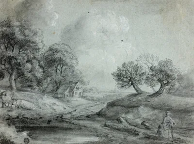 Richard Wilson, Landscape with Woman and Cows (recto); Sketch of a Landscape (verso)