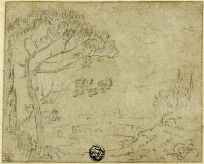 Richard Wilson, Italian Landscape with Umbrella Pine in Foreground