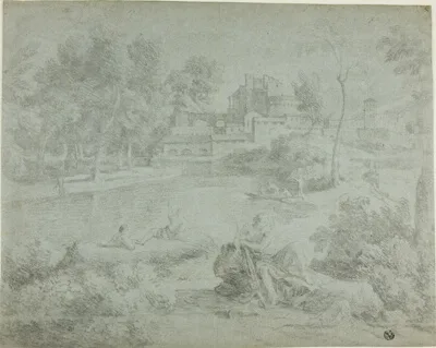 Richard Wilson, Italianate Landscape with Bathers