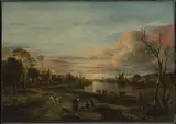 Aert van der Neer, Landscape at Sunset
