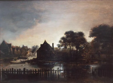 Aert van der Neer, Landscape at dusk