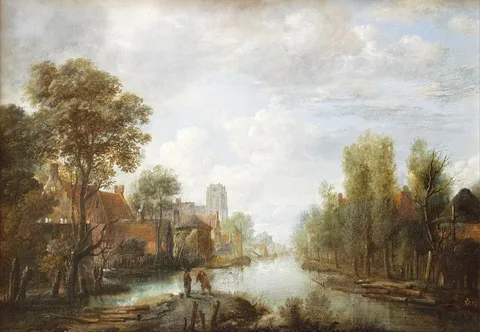 Aert van der Neer, Landscape with waterway