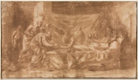 Nicolas Poussin, Extreme Unction (recto)