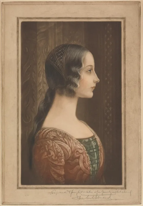 Samuel Arlent Edwards, Profile Portrait of a Renaissance Maiden