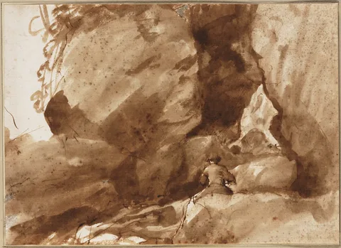 Claude Lorrain, Draughtsman at Neptune's Grotto in Tivoli