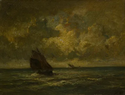 Jules Dupré, Two Boats in a Storm