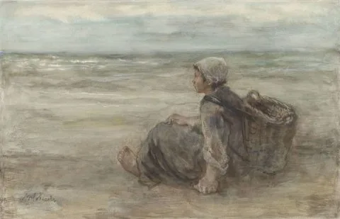 Jozef Israëls, Vissersmeisje op het strand