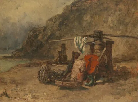 Constant Troyon, Strandgezicht met kaapstanders
