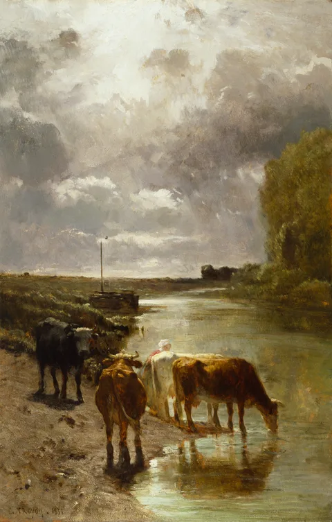 Constant Troyon, Cattle Drinking