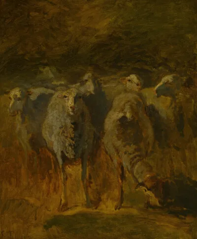 Constant Troyon, Unfinished Study of Sheep