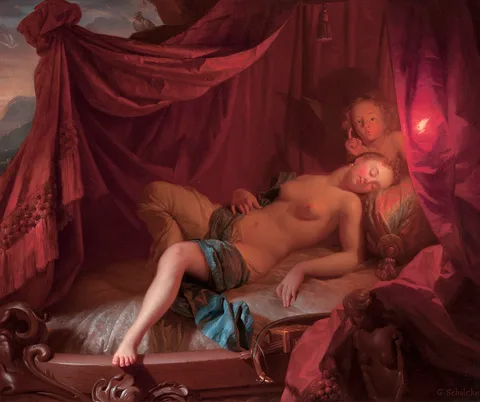 Godfried Schalcken, Sleeping Venus and Cupid