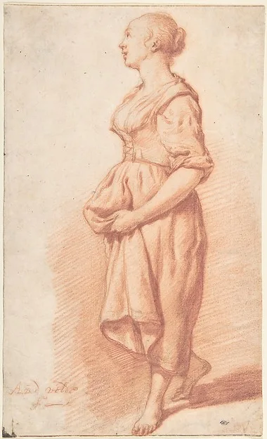 Adriaen van de Velde, A Young Girl Walking to the Left