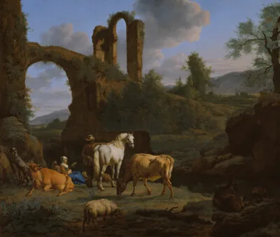 Adriaen van de Velde, Pastoral Landscape with Ruins
