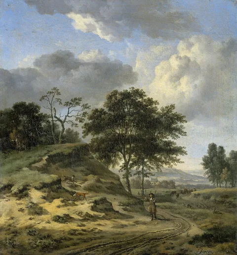 Jan Wijnants, Landscape with two Hunters