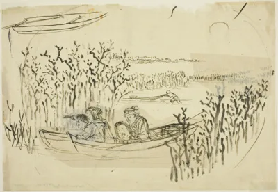 Kuniyoshi Utagawa, Gathering Seaweed at Omori